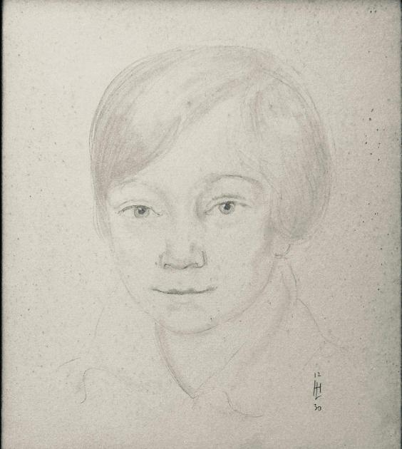 Portrait Sebastian boy drawing by Lissmann 1930