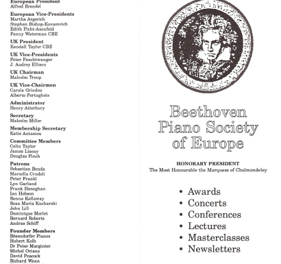 Beethoven Piano Society of Europe 1994