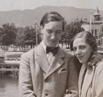 With his sister Lola in Zurich, Switzerland
