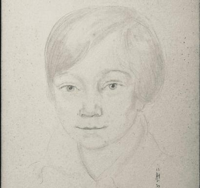 Portrait Sebastian boy drawing by Lissmann 1930