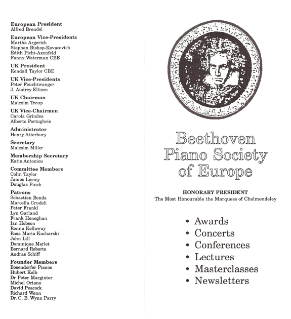 Beethoven Piano Society of Europe 1994