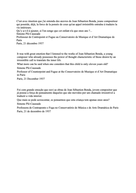 Simone Blé Caussade 1937 transcription and translation