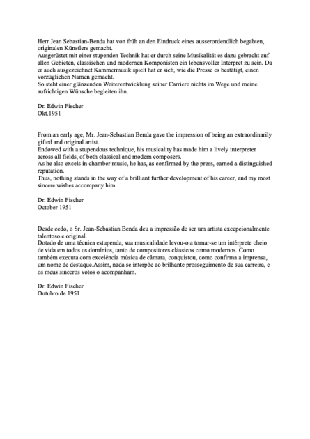 Edwin Fischer 1951 transcript and translation