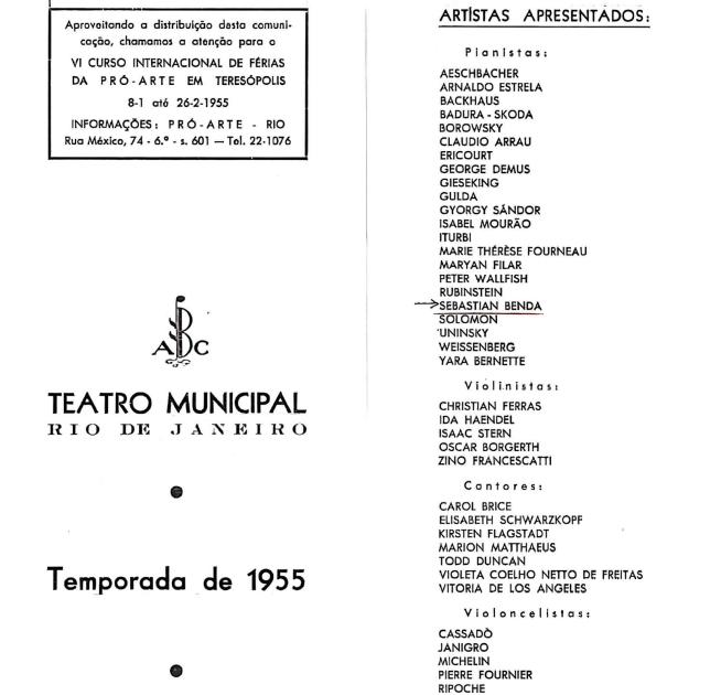 Teatro Municipal Rio de Janeiro temporada 1955